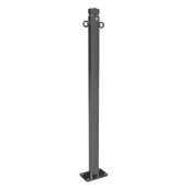 Ornamental bollard | Series 464B | � 60 mm | stationary, to be fixed by plugswith base plate 100 x 150 mm | without lock | with 2 eyelets